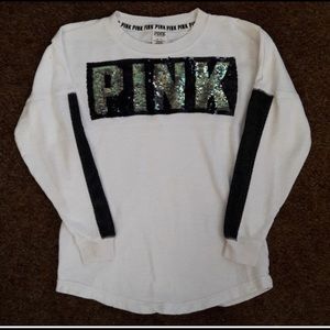 White VS pink bling longsleeve